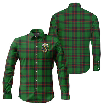 Kinloch Tartan Long Sleeve Button Up Shirt with Family Crest