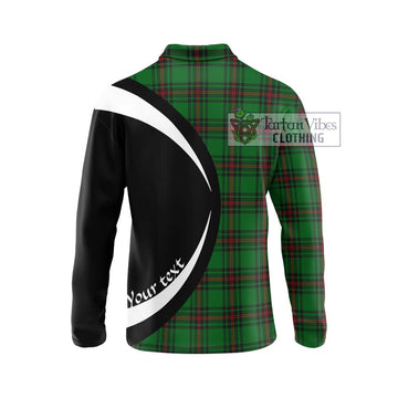 Kinloch Tartan Long Sleeve Polo Shirt with Family Crest Circle Style - Tartan Vibes Clothing