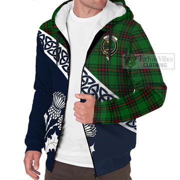 Kinloch Tartan Sherpa Hoodie Featuring Thistle and Scotland Map - Tartan Vibes Clothing