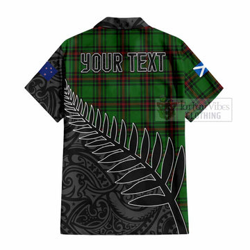 Kinloch Crest Tartan Hawaiian Shirt with New Zealand Silver Fern Half Style - Tartan Vibes Clothing