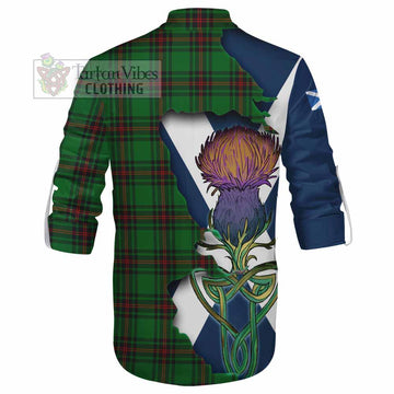 Tartan Vibes Clothing Kinloch Tartan Family Crest Ghillie Kilt Shirt Scottish Thistle Celtic Inspired