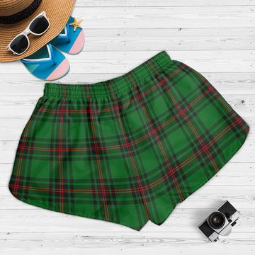 Kinloch Tartan Womens Shorts with Family Crest