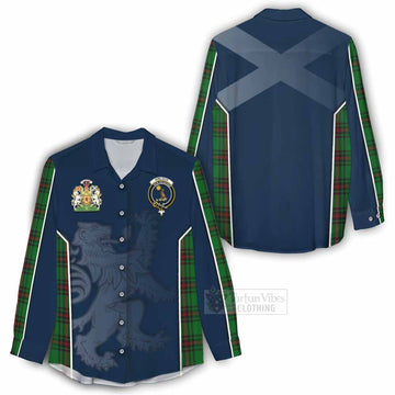 Kinloch Tartan Women's Casual Shirt with Family Crest and Lion Rampant Vibes Sport Style - Tartan Vibes Clothing