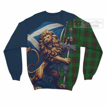 Kinloch Tartan Family Crest Sweatshirt with Scottish Majestic Lion - Tartan Vibes Clothing