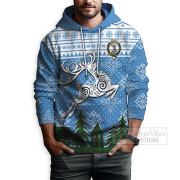 Tartan Vibes Clothing Kinloch Clan Christmas Hoodie Celtic Reindeer Style
