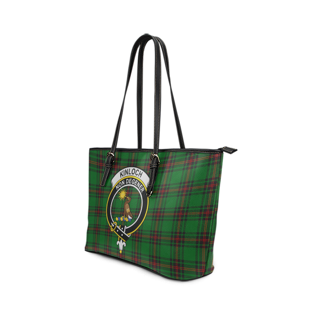 Kinloch Tartan Leather Tote Bag with Family Crest - Tartan Vibes Clothing