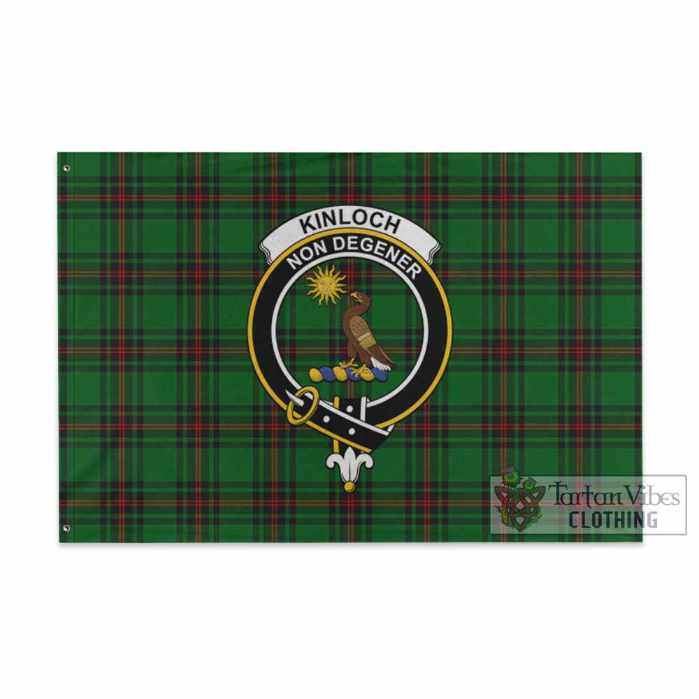 Tartan Vibes Clothing Kinloch Tartan House Flag with Family Crest