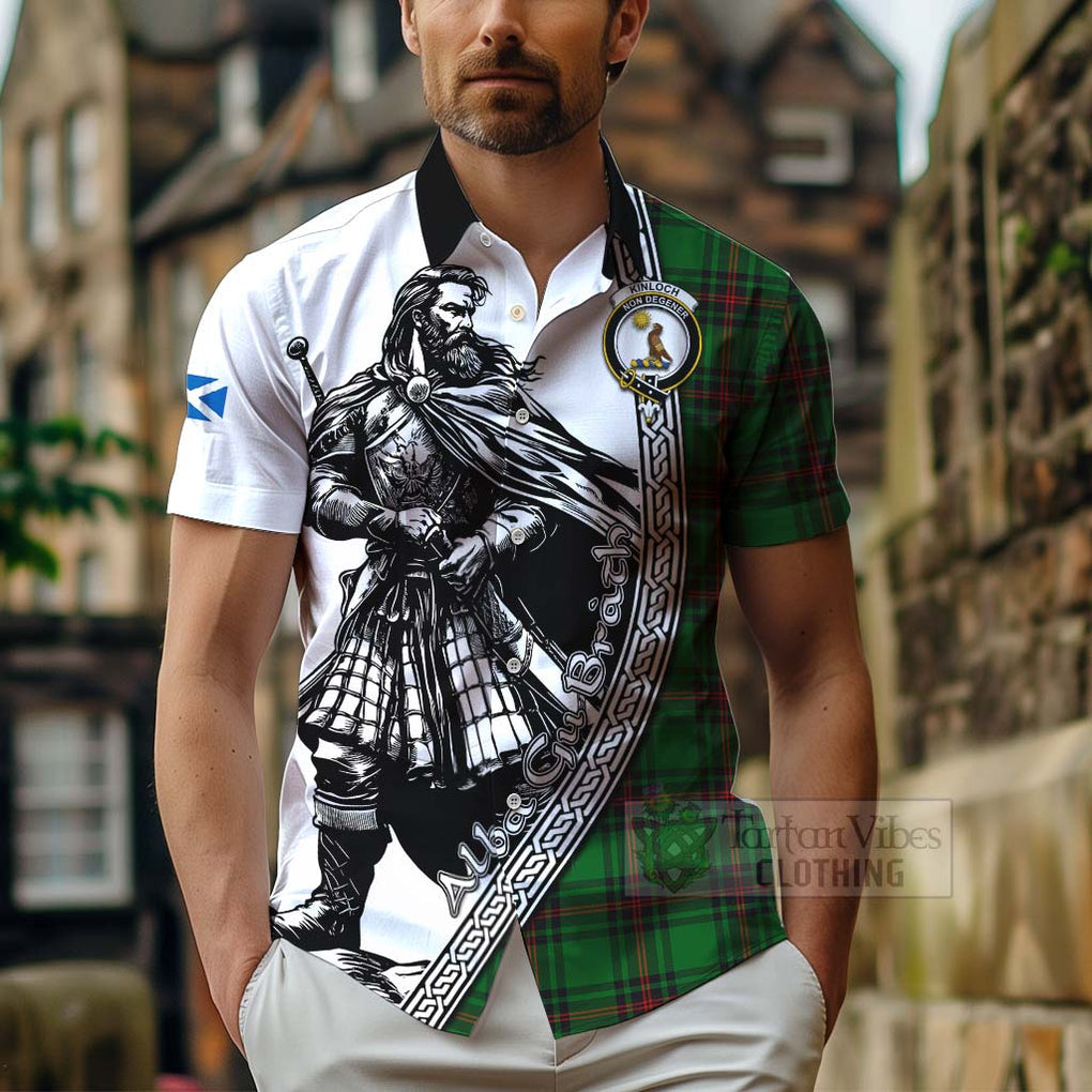 Kinloch Tartan Clan Crest Hawaiian Shirt with Highlander Warrior Celtic Style - Tartan Vibes Clothing