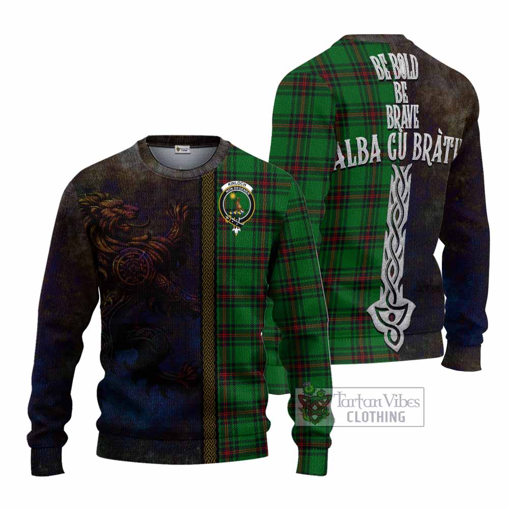 Kinloch Tartan Family Crest Knitted Sweater Alba Gu Brath Be Brave Lion Ancient Style - Tartan Vibes Clothing