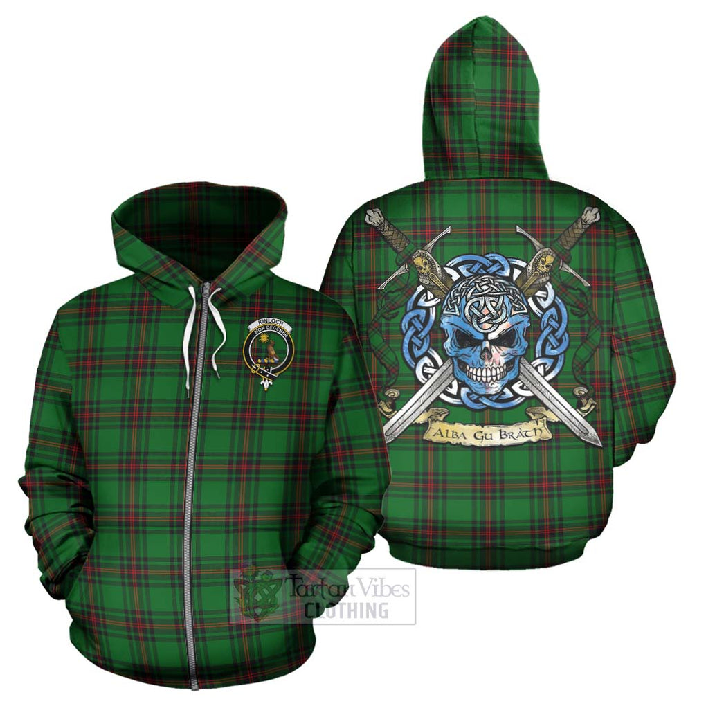 Kinloch Tartan Hoodie with Family Crest Celtic Skull Style - Tartan Vibes Clothing