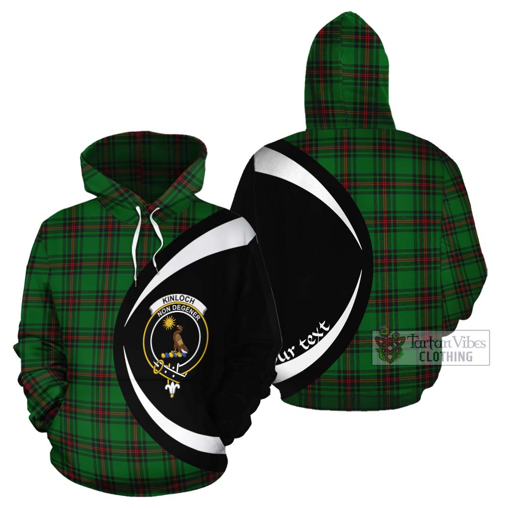 Kinloch Tartan Cotton Hoodie with Family Crest Circle Style Zip Hoodie - Tartan Vibes Clothing