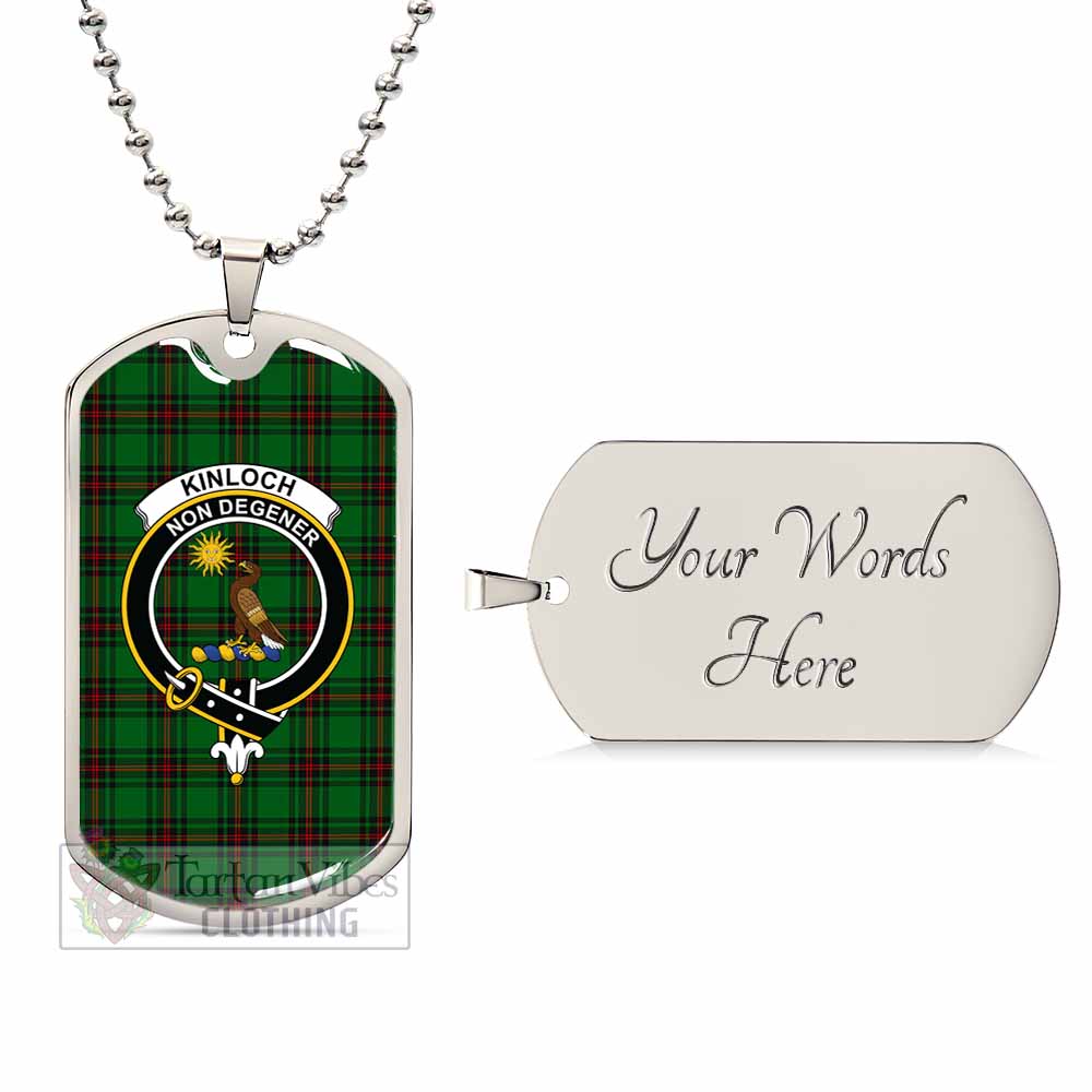Kinloch Tartan Dog Tag Necklace with Family Crest Silver Yes - Tartan Vibes Clothing