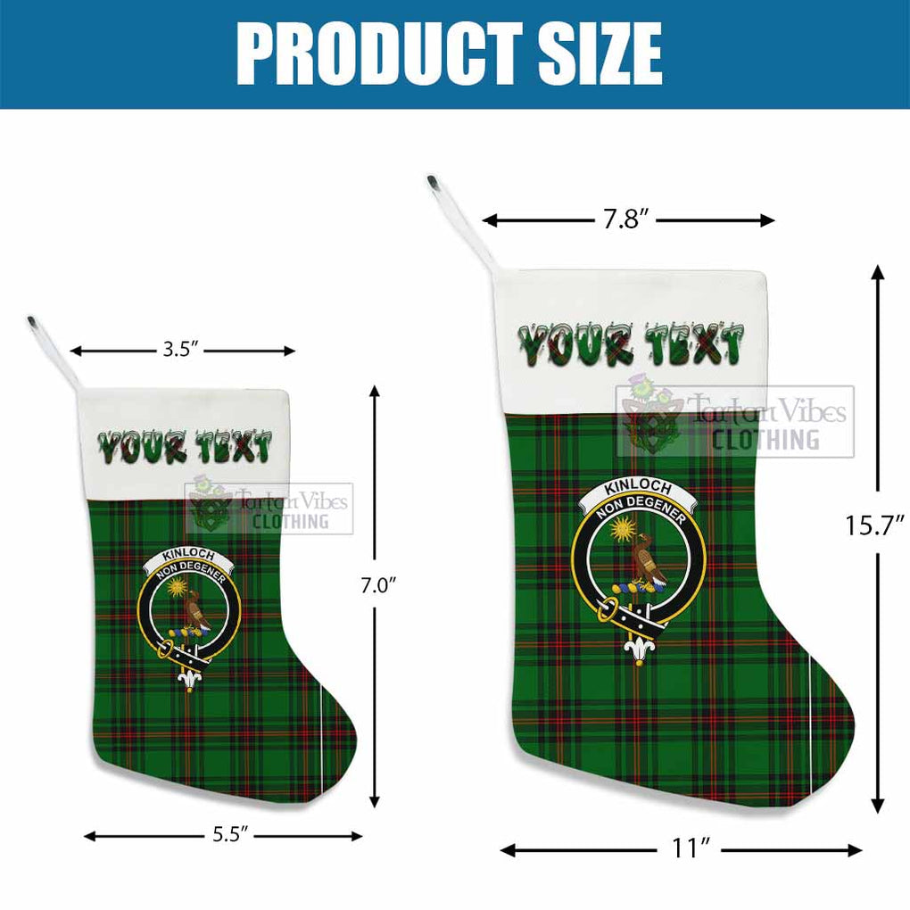 Kinloch Tartan Family Crest Christmas Stocking with Personalized Text - Tartan Vibes Clothing