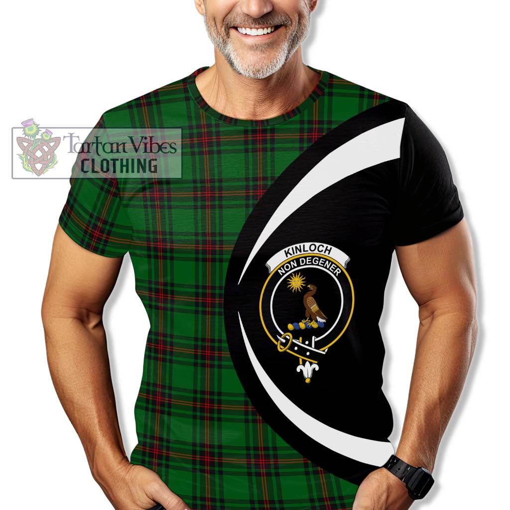 Kinloch Tartan T-Shirt with Family Crest Circle Style - Tartan Vibes Clothing