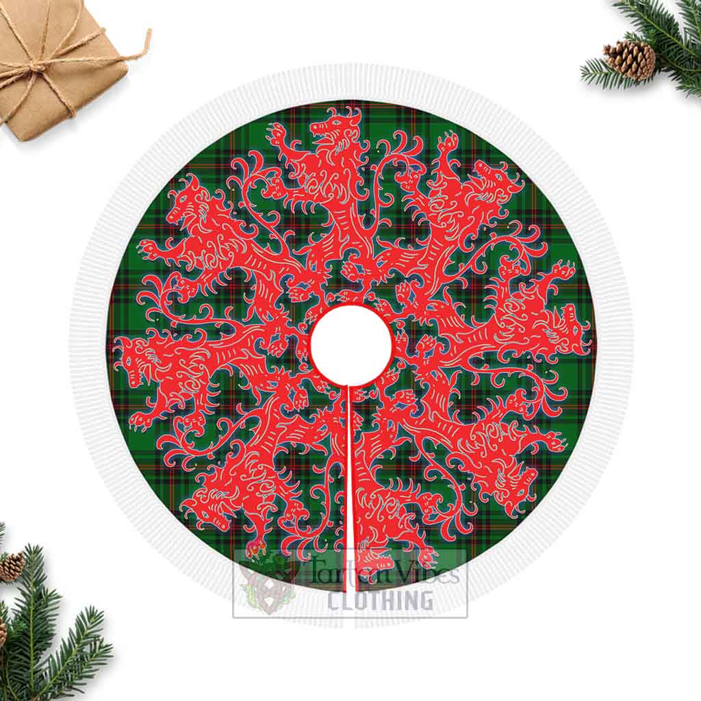 Kinloch Tartan Christmas Tree Skirt Lion Rampant Style Fringed Tree Skirts - Tartan Vibes Clothing