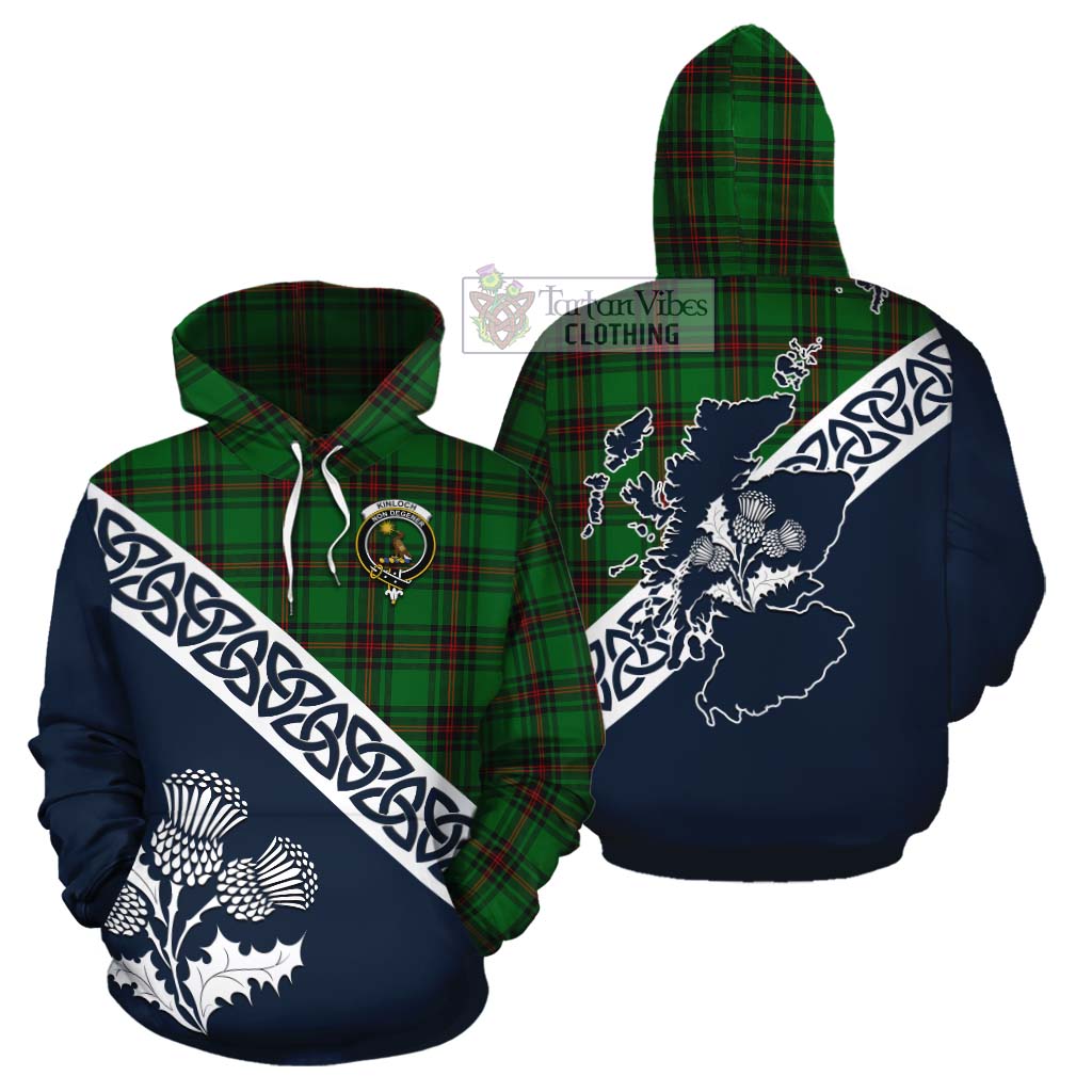 Kinloch Tartan Cotton Hoodie Featuring Thistle and Scotland Map Zip Hoodie - Tartan Vibes Clothing