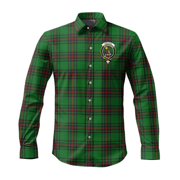 Kinloch Tartan Long Sleeve Button Up Shirt with Family Crest Men's Shirt - Tartan Vibes Clothing