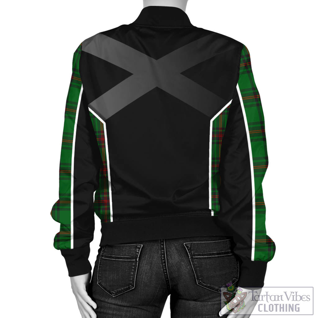 Kinloch Tartan Bomber Jacket with Family Crest and Scottish Thistle Vibes Sport Style - Tartan Vibes Clothing