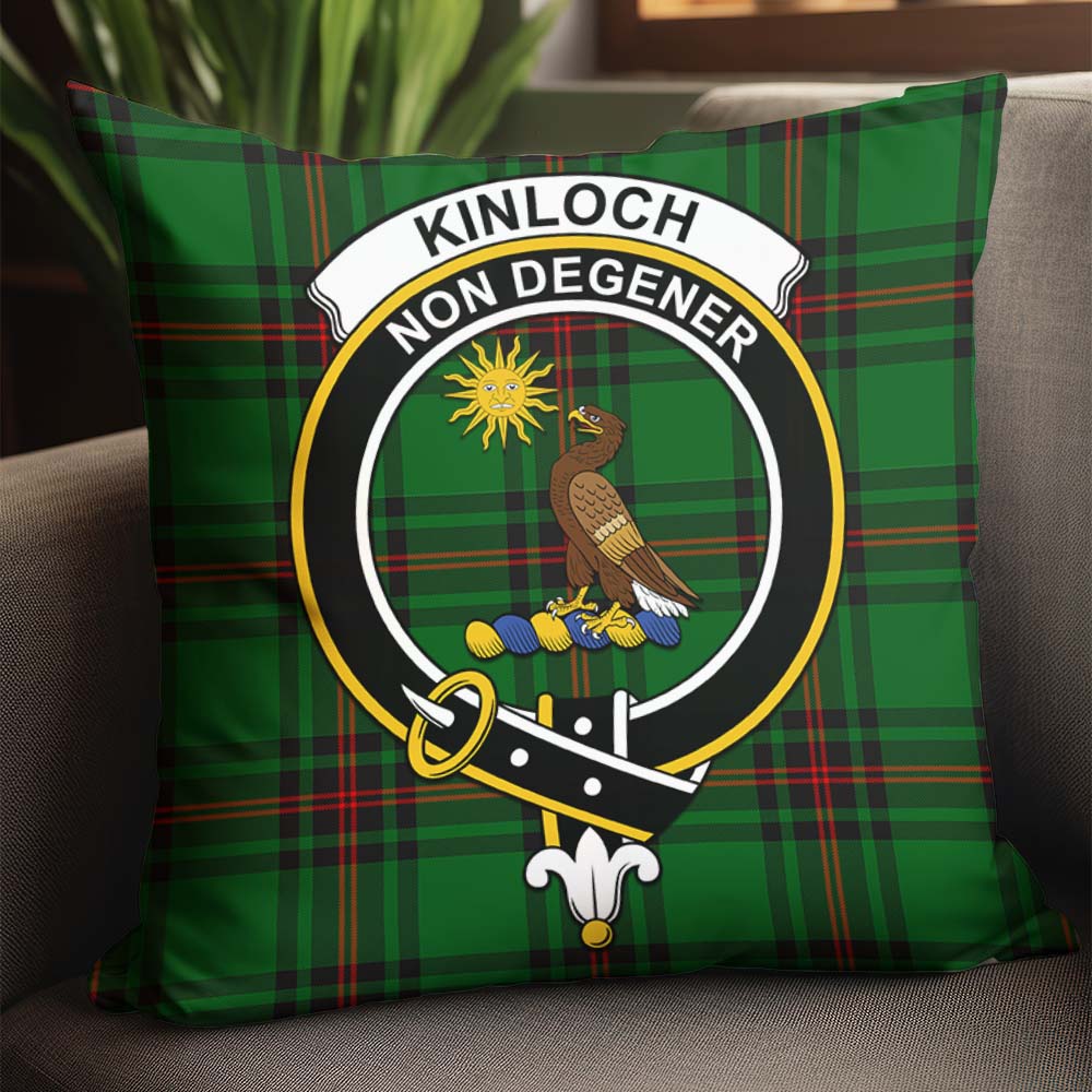 Kinloch Tartan Pillow Cover with Family Crest - Tartan Vibes Clothing