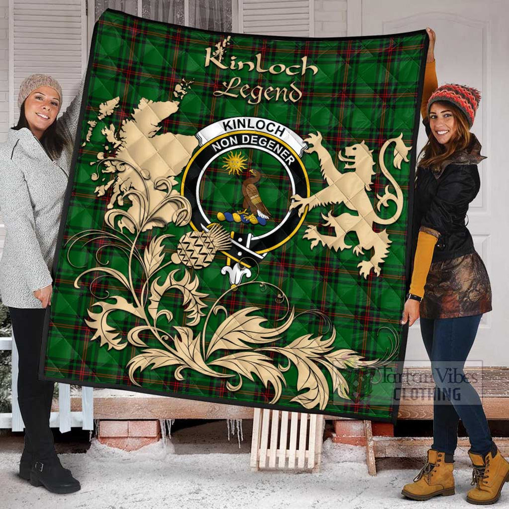 Tartan Vibes Clothing Kinloch Tartan Quilt with Family Crest and Scottish Symbol Style