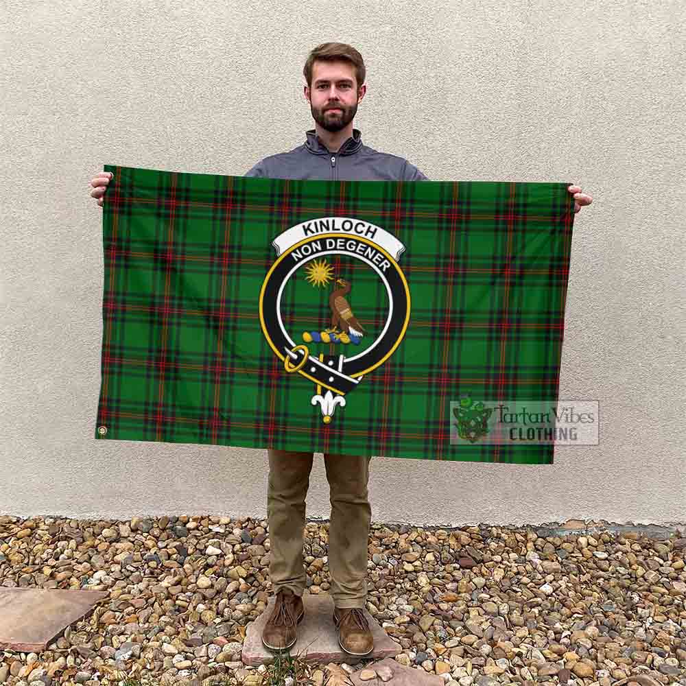 Tartan Vibes Clothing Kinloch Tartan House Flag with Family Crest
