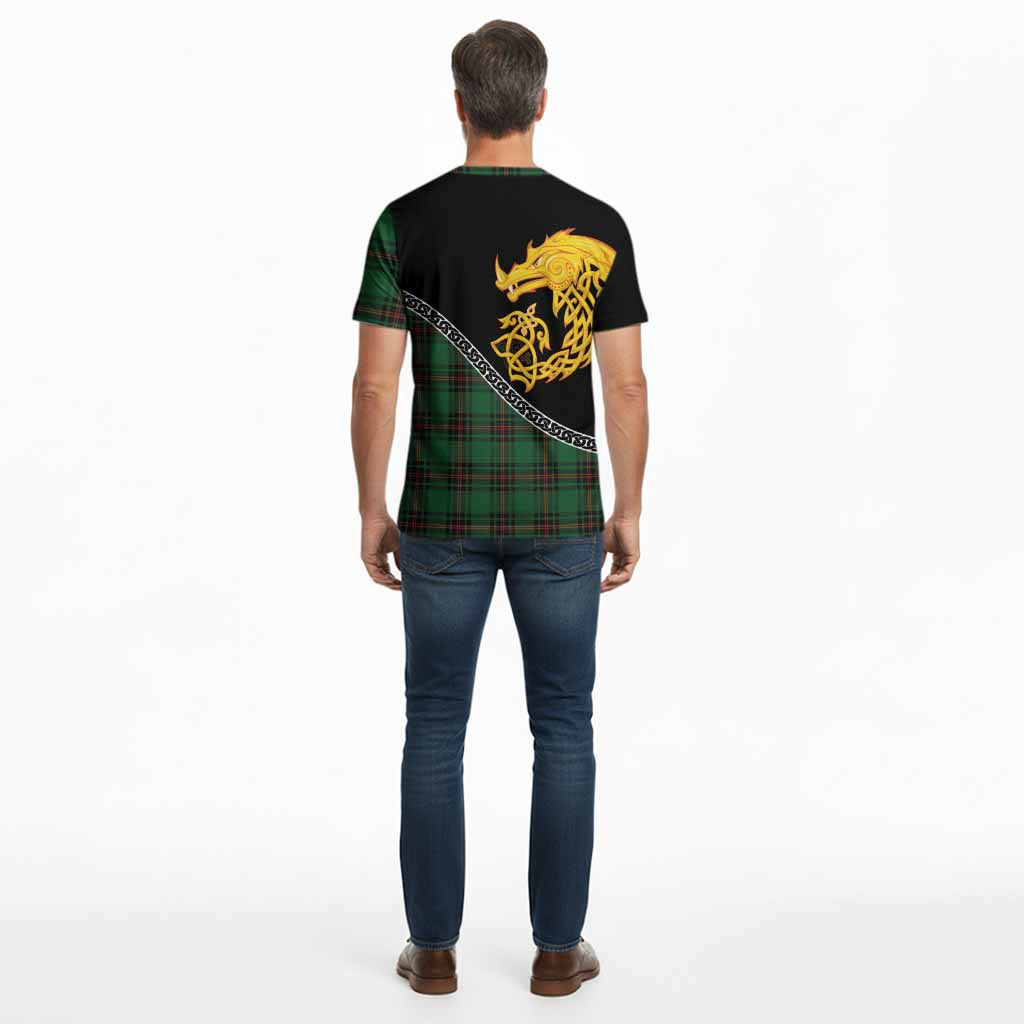 Kinloch Tartan Crest Cotton T-shirt Legendary Dragon Knot Half Style