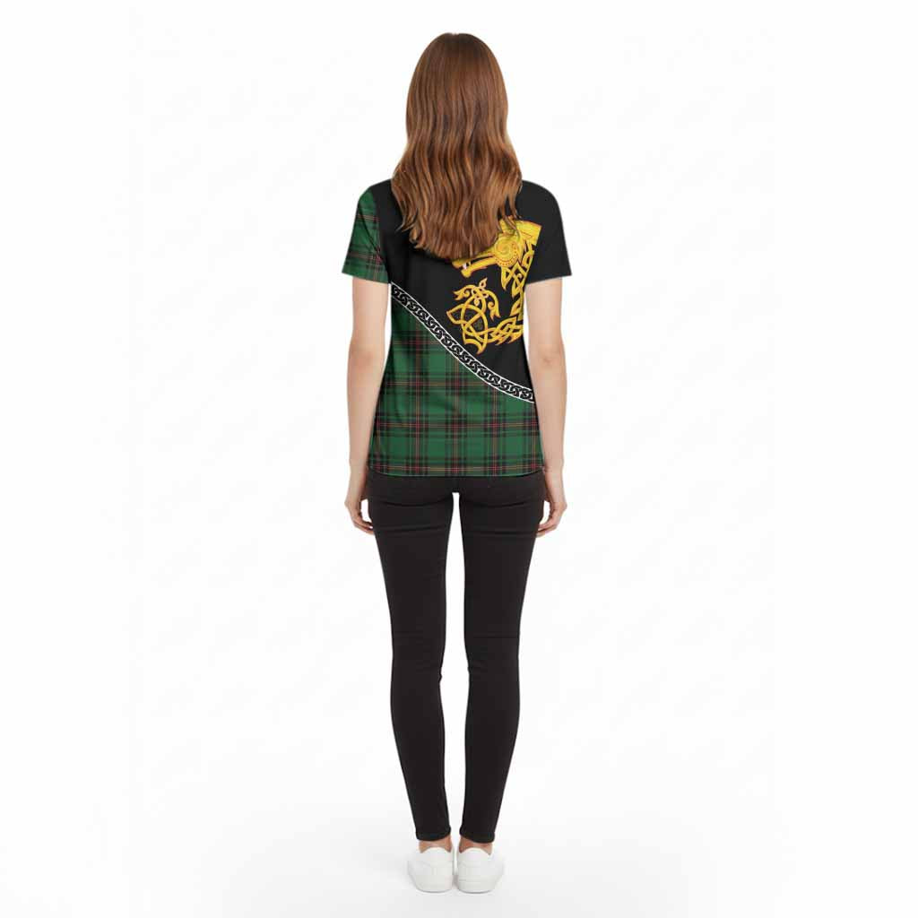 Kinloch Tartan Crest Cotton T-shirt Legendary Dragon Knot Half Style