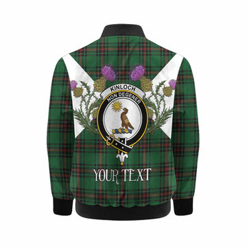 Kinloch Tartan Family Crest Kid Bomber Jacket Scottish Burns Night Thistle Floral