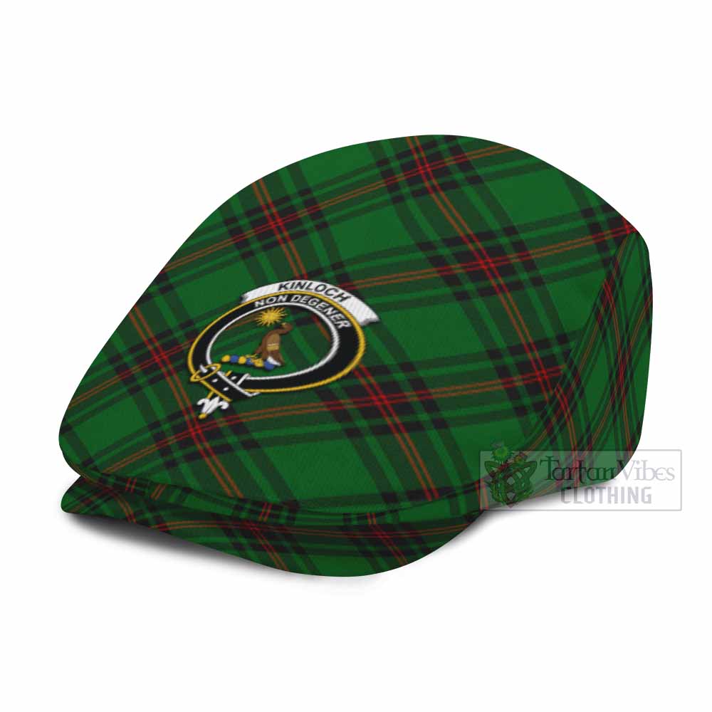 Kinloch Tartan Flat Cap, Jeff Cap Cross Style with Family Crest - Tartan Vibes Clothing