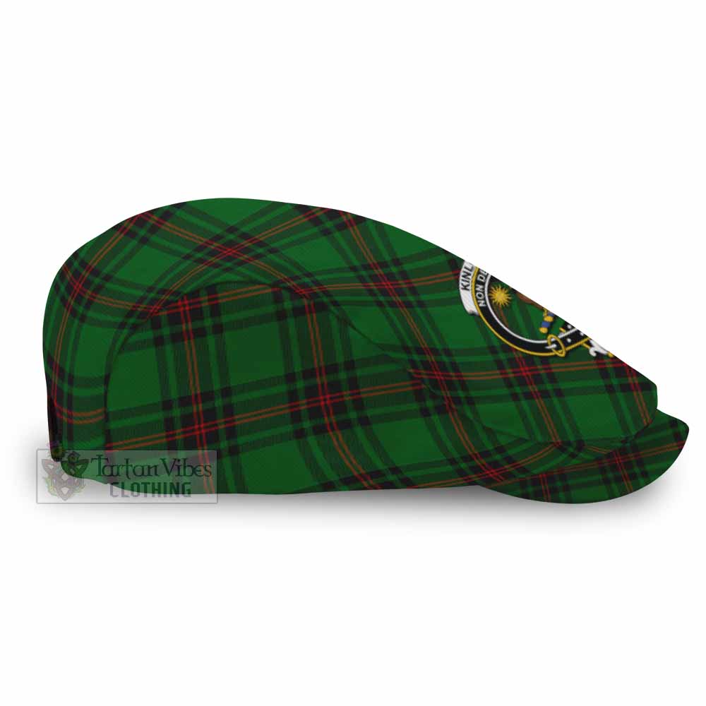 Kinloch Tartan Flat Cap, Jeff Cap Cross Style with Family Crest - Tartan Vibes Clothing
