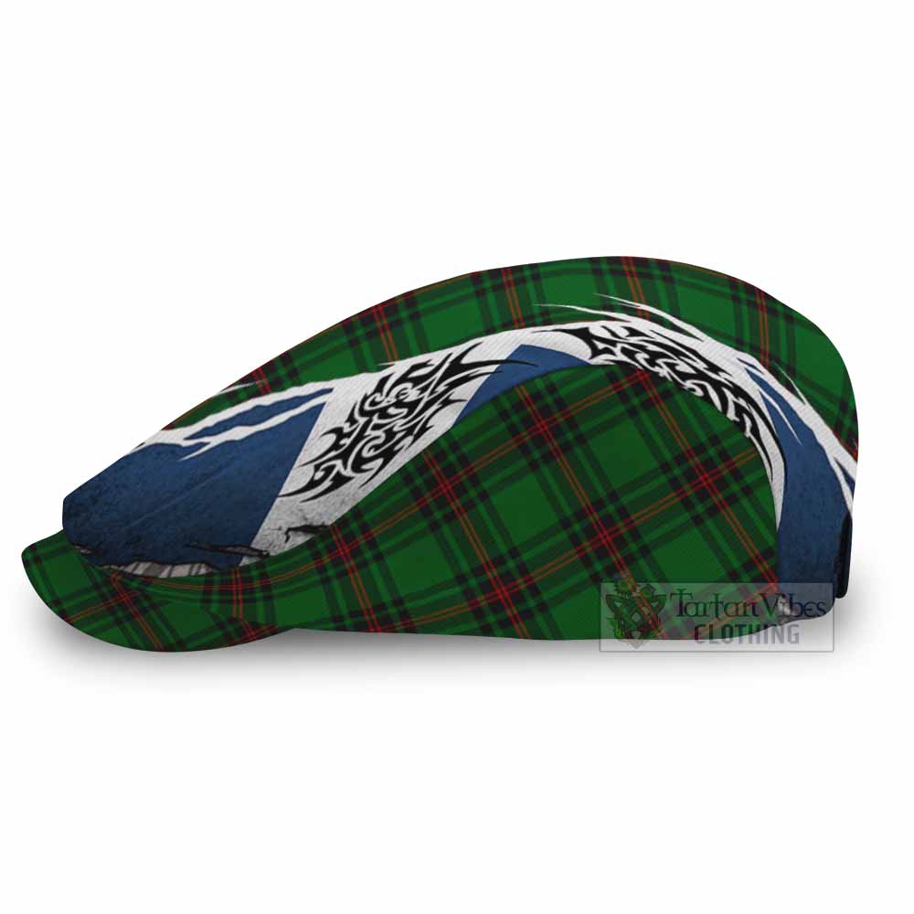 Kinloch Tartan Flat Cap, Jeff Cap Scotland Flag Ripped Tribal Design