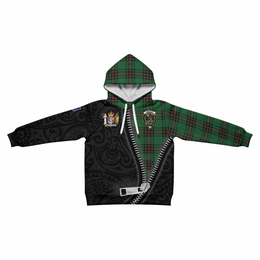 Kinloch Tartan Kid Hoodie New Zealand Pattern Unique Zipper Stylized