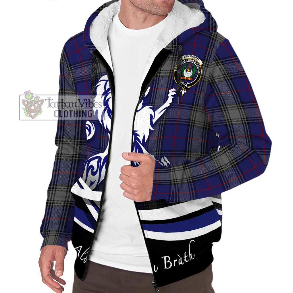 Kinnaird Tartan Sherpa Hoodie with Alba Gu Brath Regal Lion Emblem Unisex S - Tartanvibesclothing Shop