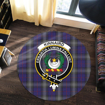 Kinnaird Tartan Round Rug with Family Crest