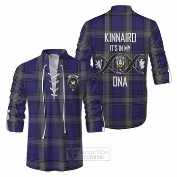 Tartan Vibes Clothing Kinnaird Tartan Ghillie Kilt Shirt with Family Crest DNA In Me Style
