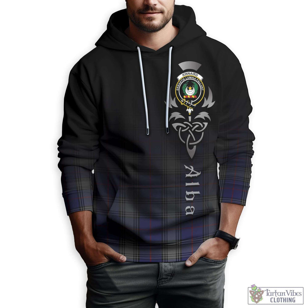 Tartan Vibes Clothing Kinnaird Tartan Hoodie Featuring Alba Gu Brath Family Crest Celtic Inspired