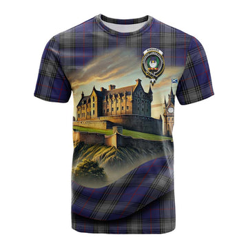 Tartan Vibes Clothing Kinnaird Tartan Family Crest Cotton T-shirt with Scottish Ancient Castle Style
