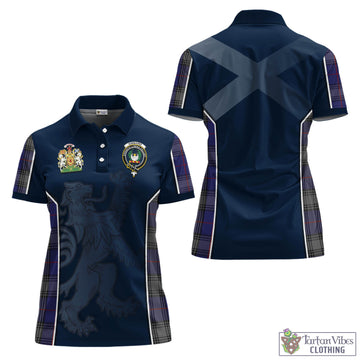 Kinnaird Tartan Women's Polo Shirt with Family Crest and Lion Rampant Vibes Sport Style Women - Tartan Vibes Clothing