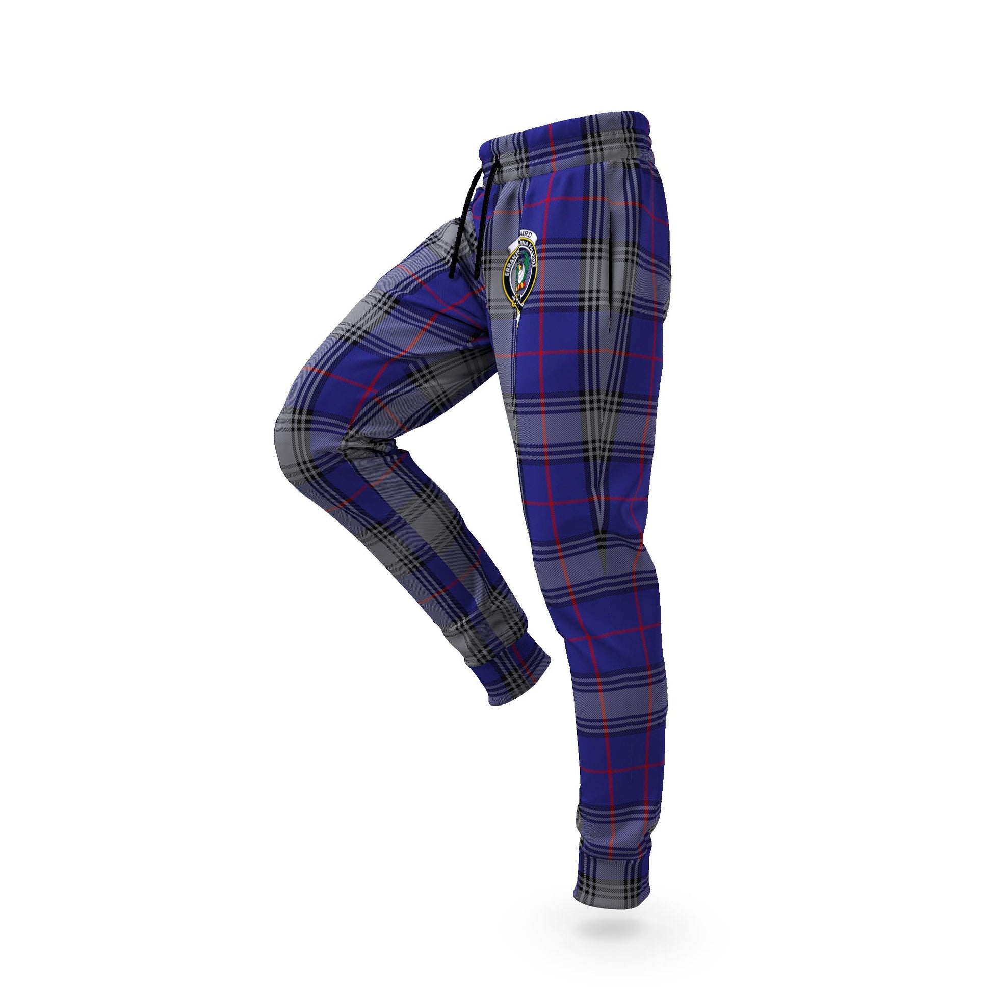 Kinnaird Tartan Joggers Pants with Family Crest S - Tartan Vibes Clothing