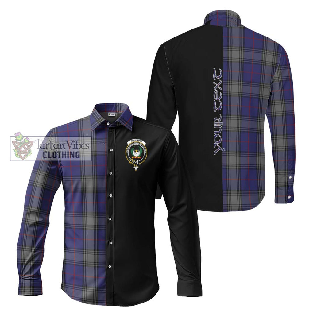 Kinnaird Tartan Long Sleeve Button Shirt with Family Crest and Half Of Me Style Men's Shirt S - Tartanvibesclothing Shop