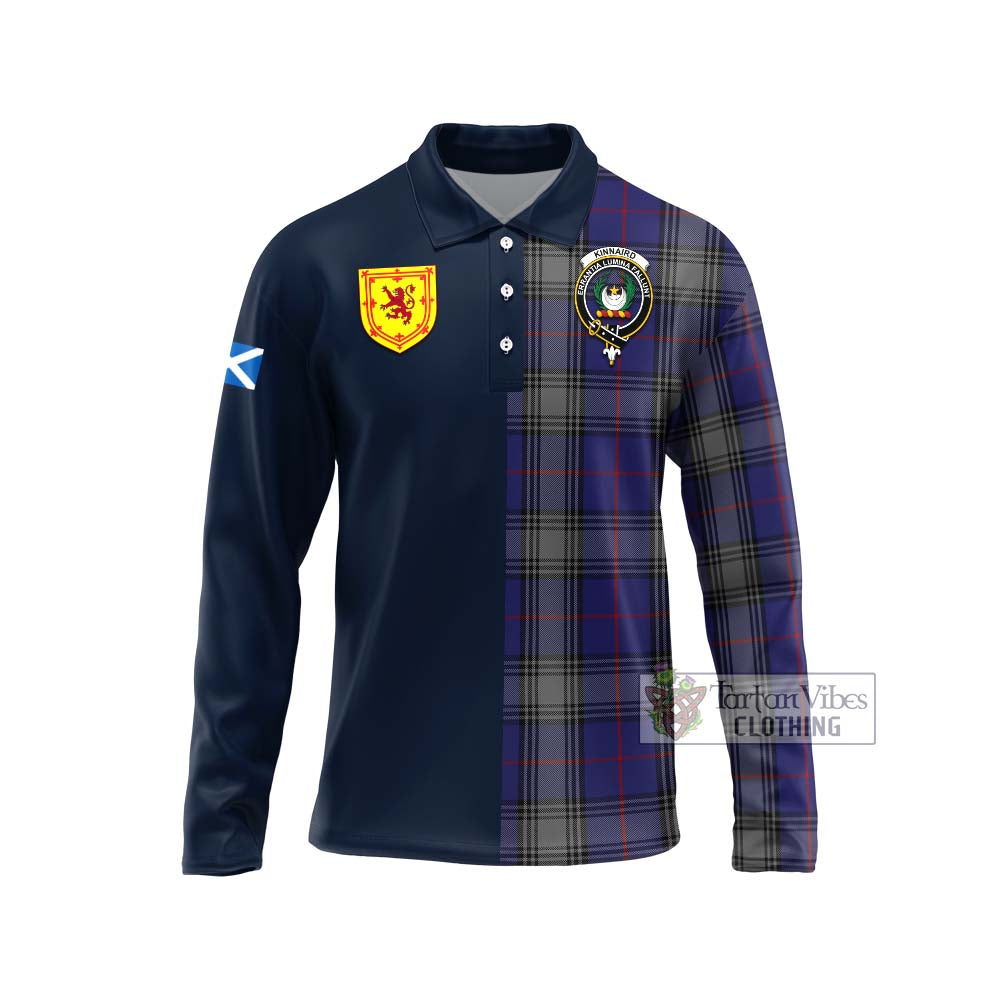 Tartan Vibes Clothing Kinnaird Tartan Long Sleeve Polo Shirt with Scottish Lion Royal Arm Half Style