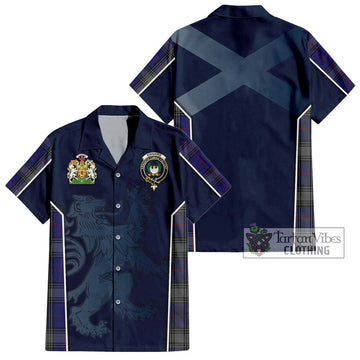 Kinnaird Tartan Hawaiian Shirt with Family Crest and Lion Rampant Vibes Sport Style