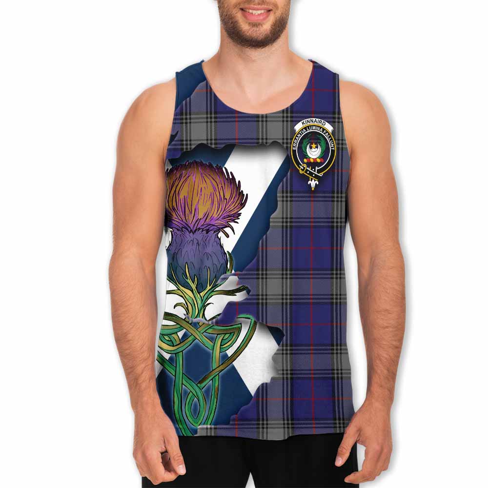 Tartan Vibes Clothing Kinnaird Tartan Family Crest Men's Tank Top Scottish Thistle Celtic Inspired