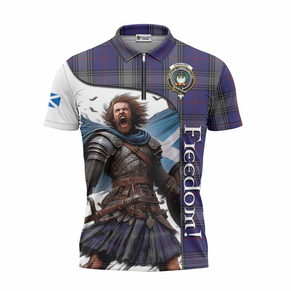 Tartan Vibes Clothing Kinnaird Crest Tartan Zipper Polo Shirt Inspired by the Freedom of Scottish Warrior