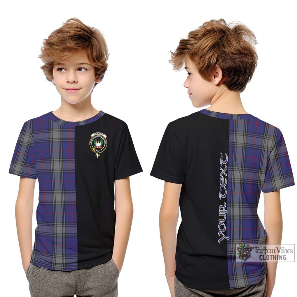 Kinnaird Tartan Kid T-Shirt with Family Crest and Half Of Me Style Youth XL Size14 - Tartanvibesclothing Shop