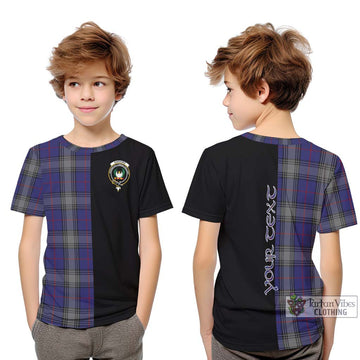 Kinnaird Tartan Kid T-Shirt with Family Crest and Half Of Me Style Youth XL Size14 - Tartanvibesclothing Shop