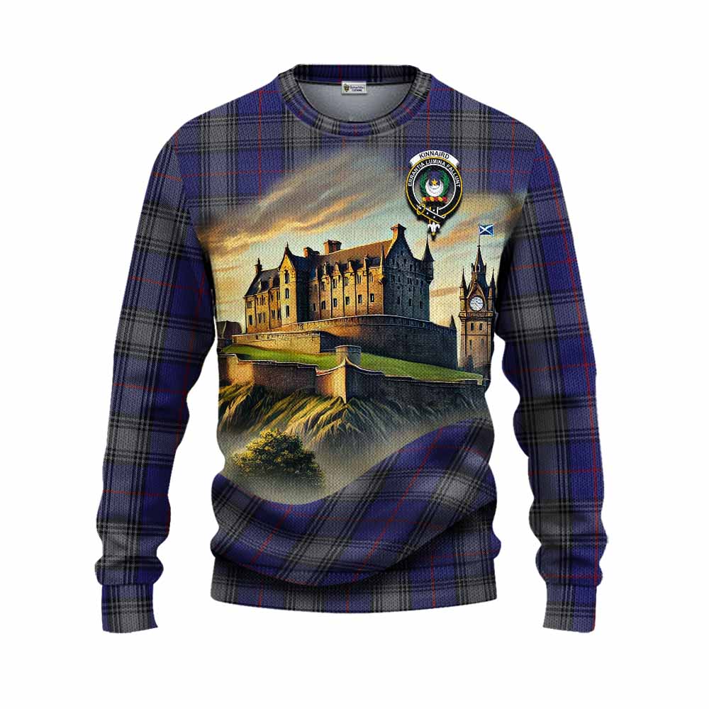 Tartan Vibes Clothing Kinnaird Tartan Family Crest Knitted Sweater with Scottish Ancient Castle Style