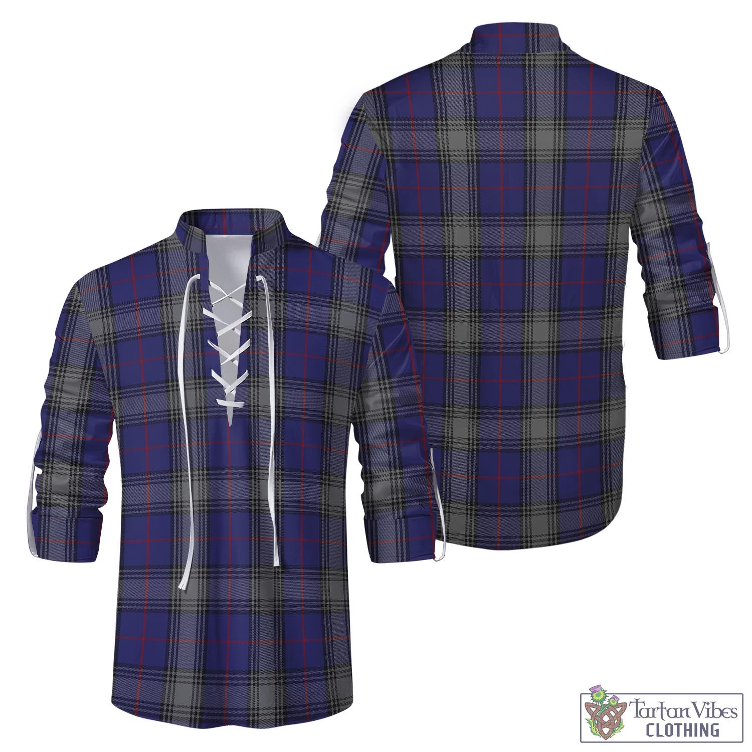 Tartan Vibes Clothing Kinnaird Tartan Men's Scottish Traditional Jacobite Ghillie Kilt Shirt