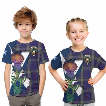 Tartan Vibes Clothing Kinnaird Tartan Family Crest Kid T-Shirt Scottish Thistle Celtic Inspired