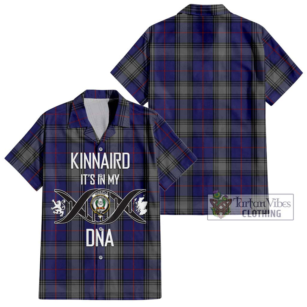 Kinnaird Tartan Short Sleeve Button Shirt with Family Crest DNA In Me Style Kid - Tartanvibesclothing Shop